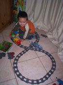 Ik heb een mooie lego trein en haai gekregen van sinterklaas